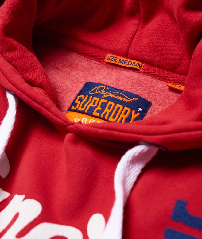 mens Real JPN Goods Hoodie in Out Back Red Superdry UK