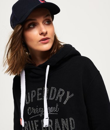 True Brand Rhinestone Cropped Hoodie Image 5
