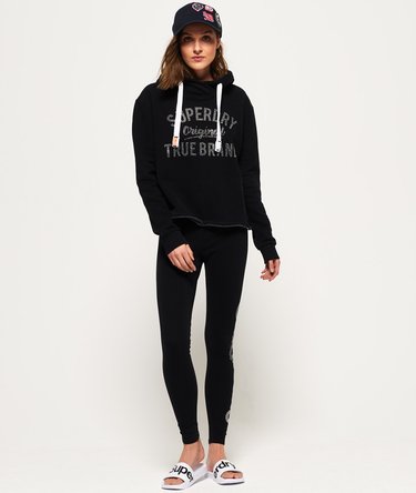 True Brand Rhinestone Cropped Hoodie Image 3
