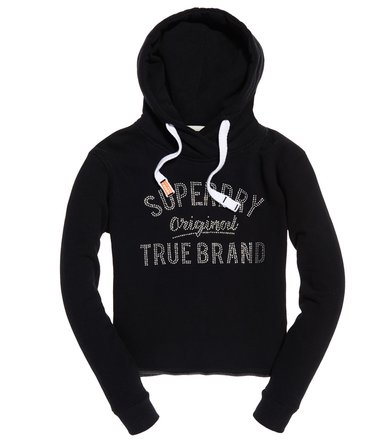 True Brand Rhinestone Cropped Hoodie Image 2