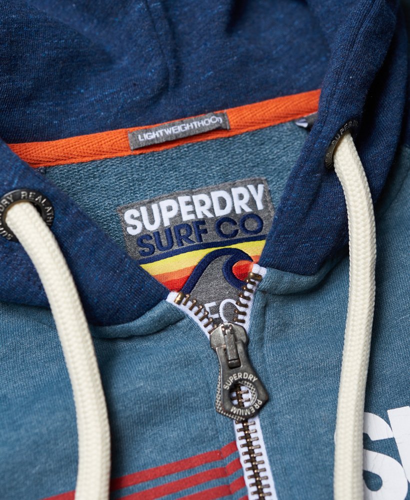 SEVEN セミドライ mens NO 7 Surf Lite Raglan Zip Hoodie in Neptune Blue Marl