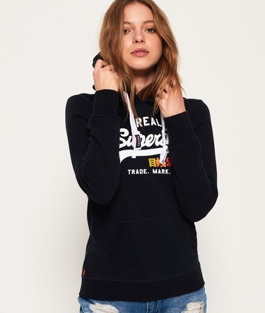 Sudadera con capucha y logo con strass Vintage Image 1