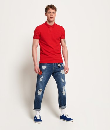 Embossed Short Sleeve Polo Shirt Image 3