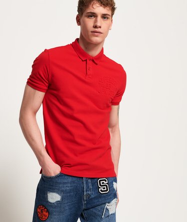 Embossed Short Sleeve Polo Shirt Image 1