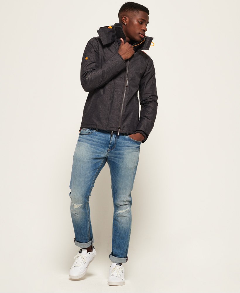 mens Pop Zip Hooded Arctic SD-Windcheater Jacket in CHARCOAL MARL