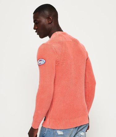 Garment Dye Wash Texture Crew Jumper Image 4