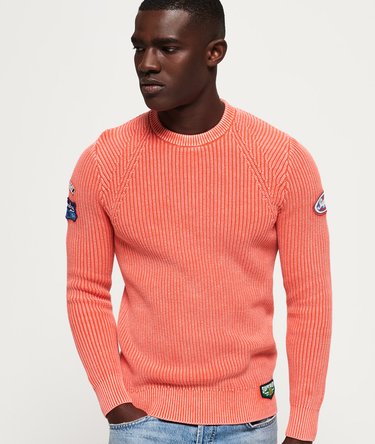 Garment Dye Wash Texture Crew Jumper Image 1
