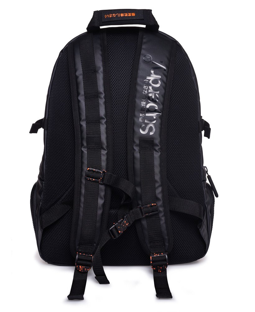 mens Mesh Tarp Backpack in BLACK/ORANGE | Superdry US