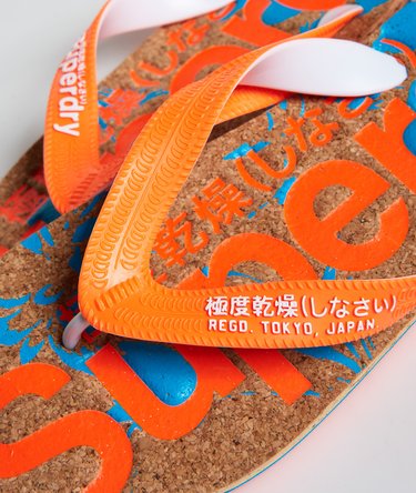 Printed Cork Flip Flops Image 2