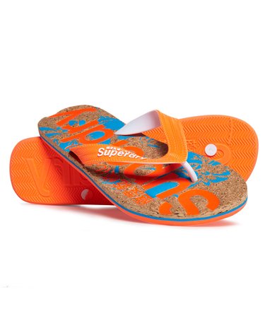 Printed Cork Flip Flops Image 1