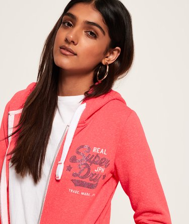 Real Vintage Rhinestone Zip Hoodie Image 5