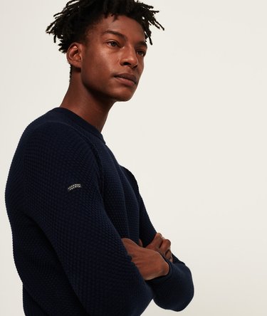 Premium Textured Pima Crew Neck Jumper Image 1