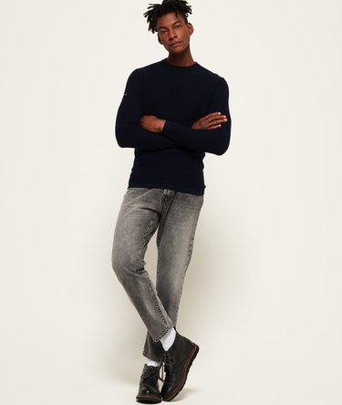 Premium Textured Pima Crew Neck Jumper Image 3