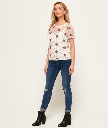 Madison Embroidered Lace T-Shirt Image 3