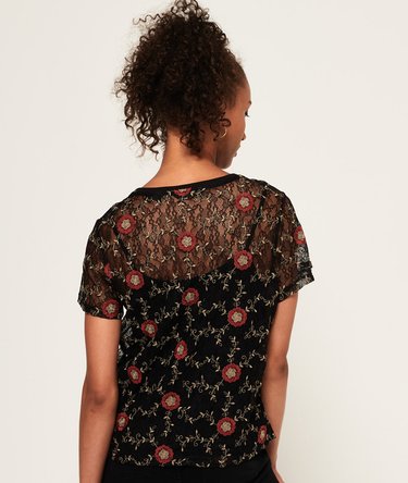 Madison Embroidered Lace T-Shirt Image 4