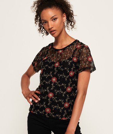 Madison Embroidered Lace T-Shirt Image 1
