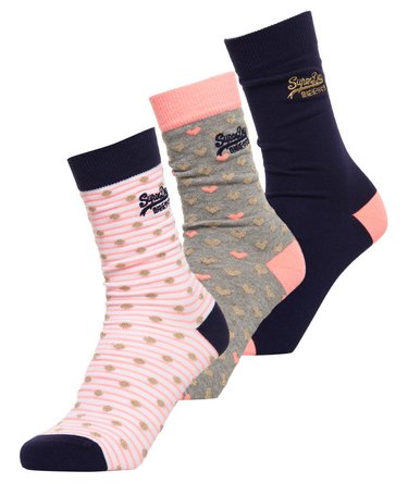 Gold Heart Socks Triple Pack Image 1