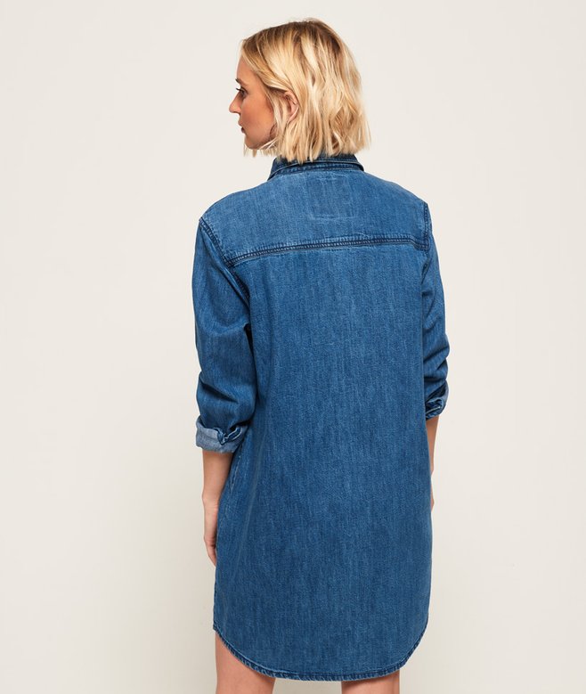 white christmas dresses Stanton St Denim Mini Pini Dress - White Check main image 1