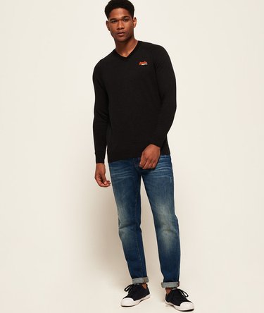 Orange Label Cotton Vee Neck Jumper Image 3