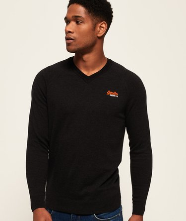 Orange Label Cotton Vee Neck Jumper Image 1