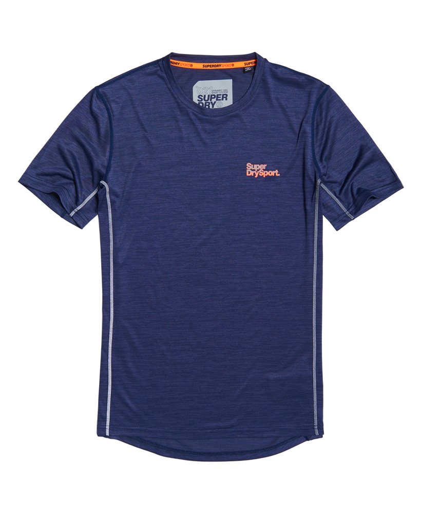 mens Active Training Short Sleeve T-Shirt in Dark Navy Space Dye