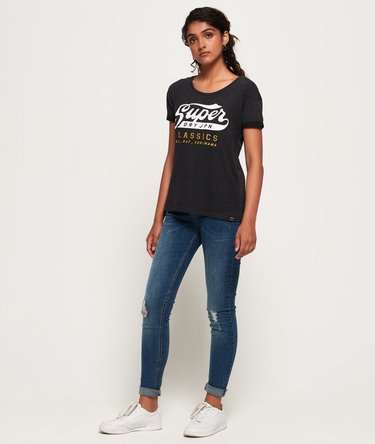 Camiseta con logo clásico bordado Slim Boyfriend Image 3