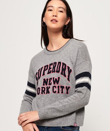 College Sport Logo Knit Jumper Image 1