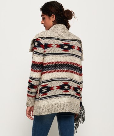 Sweter rozpinany z frędzlami Western Image 3