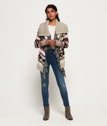 Sweter rozpinany z frędzlami Western Image 2