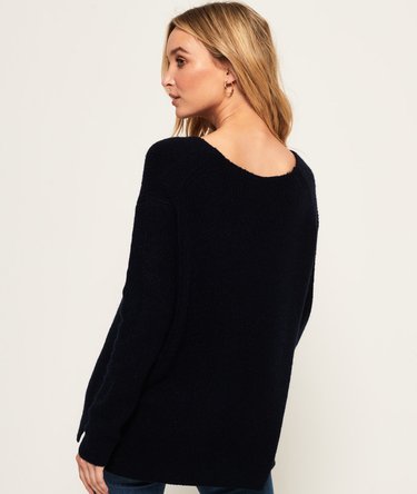 Peyton Ribbed Vee Jumper Image 4