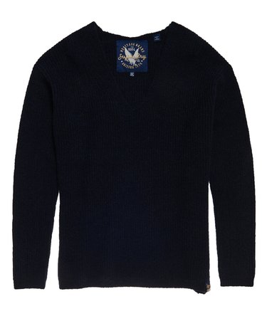 Peyton Ribbed Vee Jumper Image 2