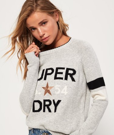 Varsity Intarsia Knit Jumper Image 5