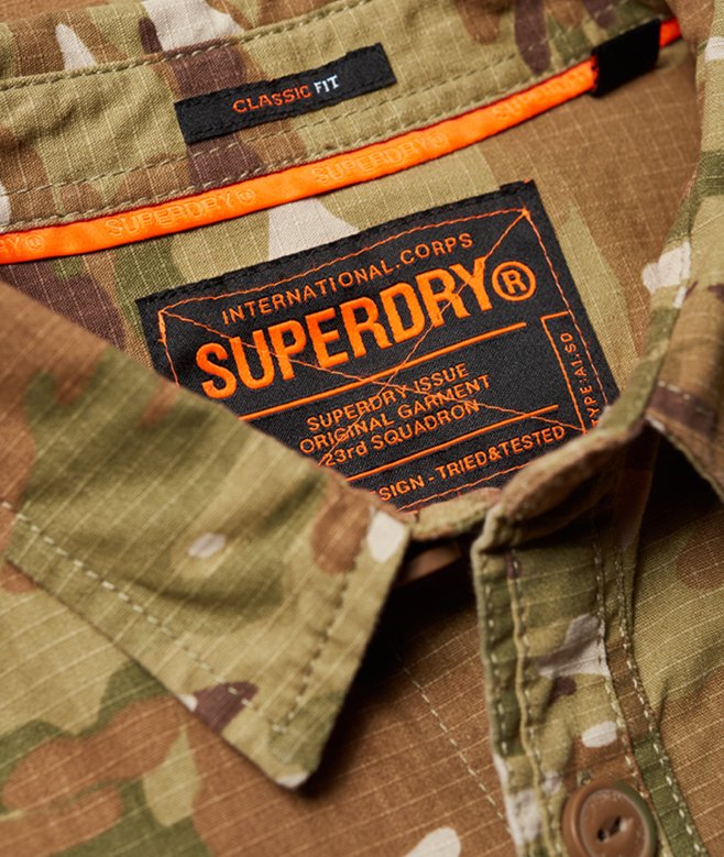 mens Miltary Storm Shirt in Desert Camo Superdry US