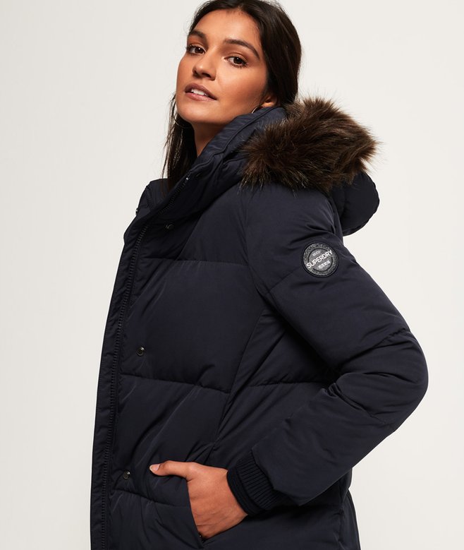 womens Cocoon Parka in SUPER DARK NAVY Superdry UK