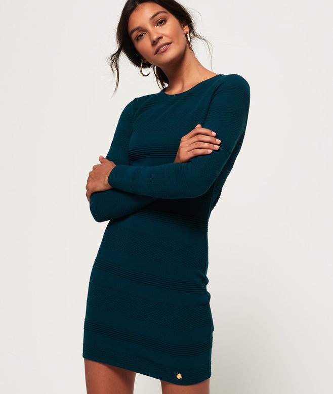 superdry aria bodycon dress womens Aria Bodycon Dress in Eclipse Navy