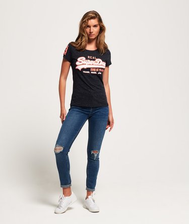 Camiseta Vintage con logo bicolor Image 3