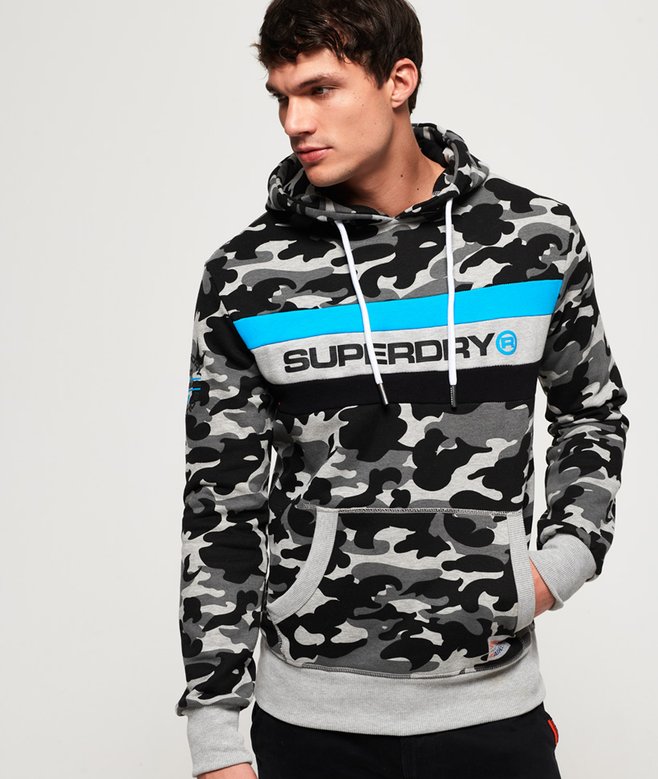 Sweat Gris Chiné/Vert Homme Superdry Outfitters SUPERDRY