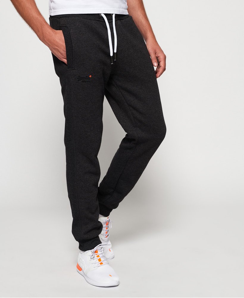 mens Orange Label Cuffed Joggers in Low Light Black Grit | Superdry UK