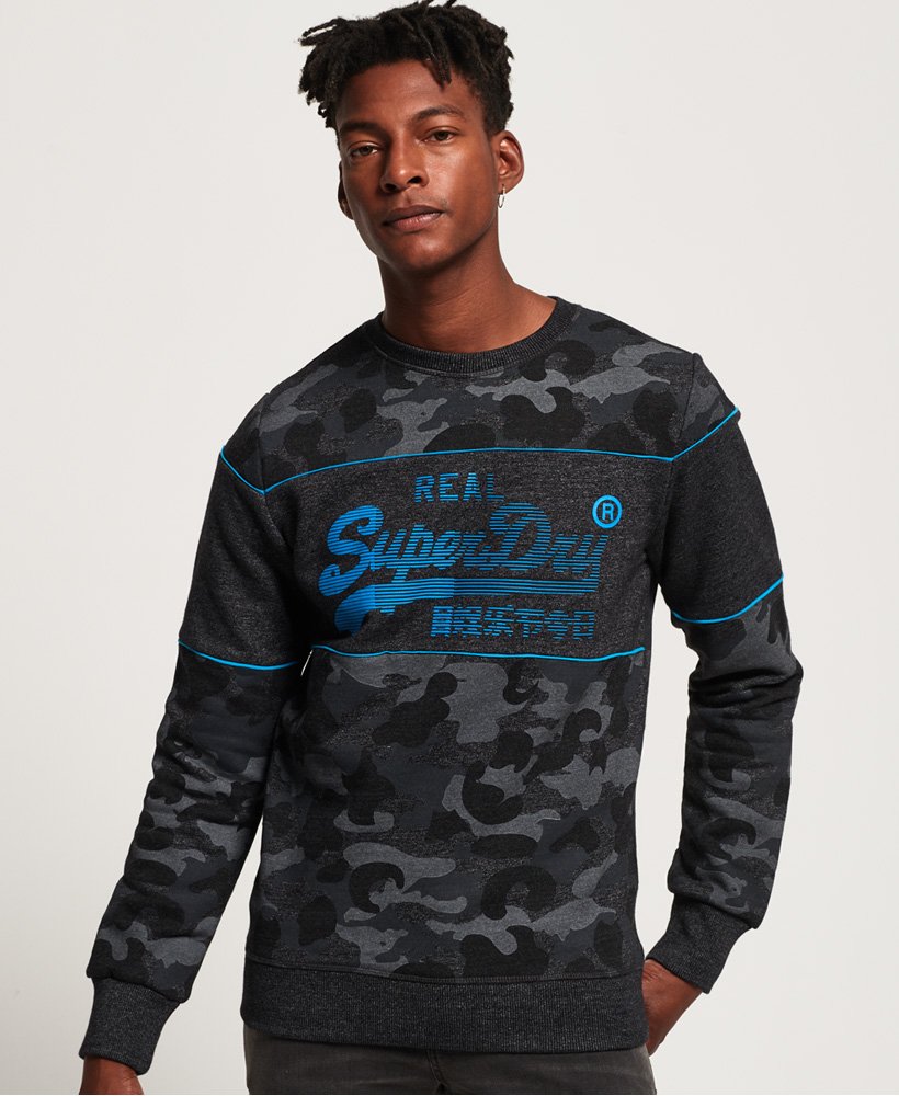 Felpa camouflage con inserti e logo Vintageblack grit da Uomo | Superdry IT