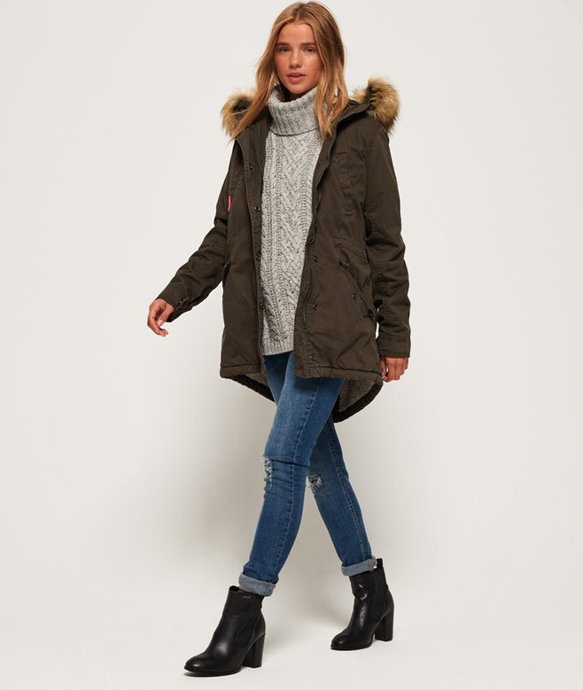 Womens Jackets Superdry Classic Rookie Fishtail Parka Womens
