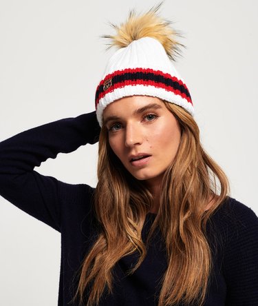 Aimee Stripe Ribbed Beanie Image 1