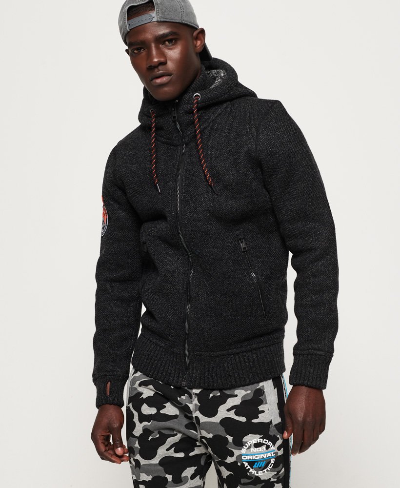 mens Expedition Zip Hoodie in Black/Charcoal Twist | Superdry CA-EN