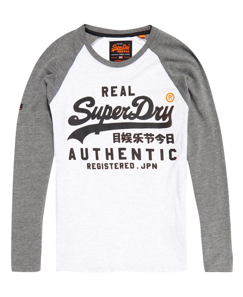 【GRAVER】25SS★ FRIDAY Vintage Raglan Long Sleeve T-Shirt mens Vintage Logo Raglan Long Sleeve T-Shirt in Blizzard