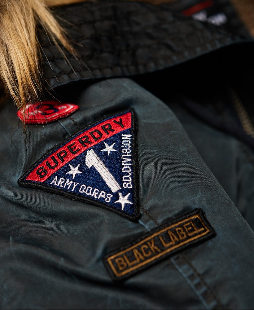 mens Commando Heavy Parka Jacket in Washed Navy | Superdry UK