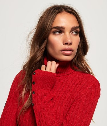 Croyde Roll Neck Cable Knit Jumper Image 5