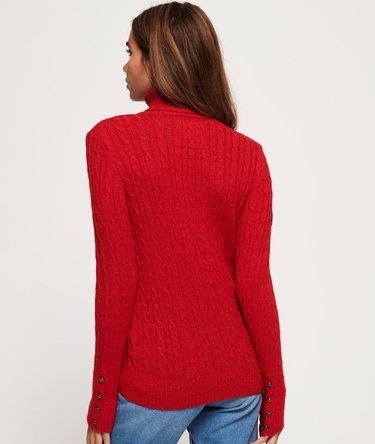 Croyde Roll Neck Cable Knit Jumper Image 4