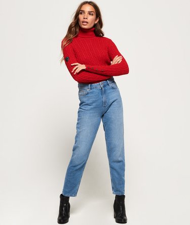 Croyde Roll Neck Cable Knit Jumper Image 2