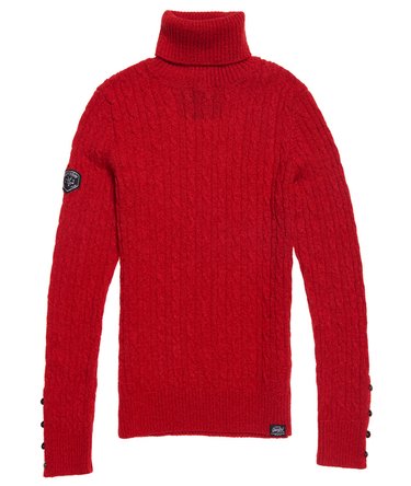 Croyde Roll Neck Cable Knit Jumper Image 3