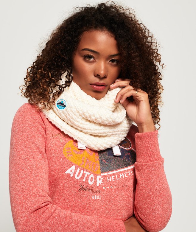 Superdry LANNAH CABLE - Écharpe - Rouge Red/rouge