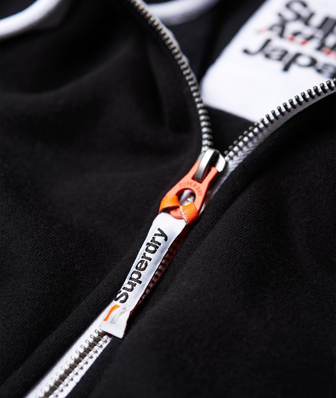 mens LA Athletic Zip Hoodie in JET BLACK Superdry UK